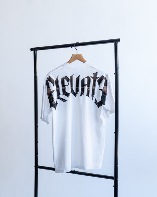 White Founder's Tee - Blue Logo