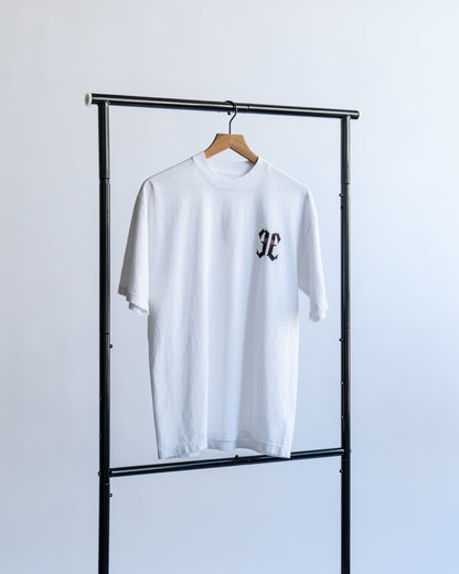 White Founder's Tee - Blue Logo